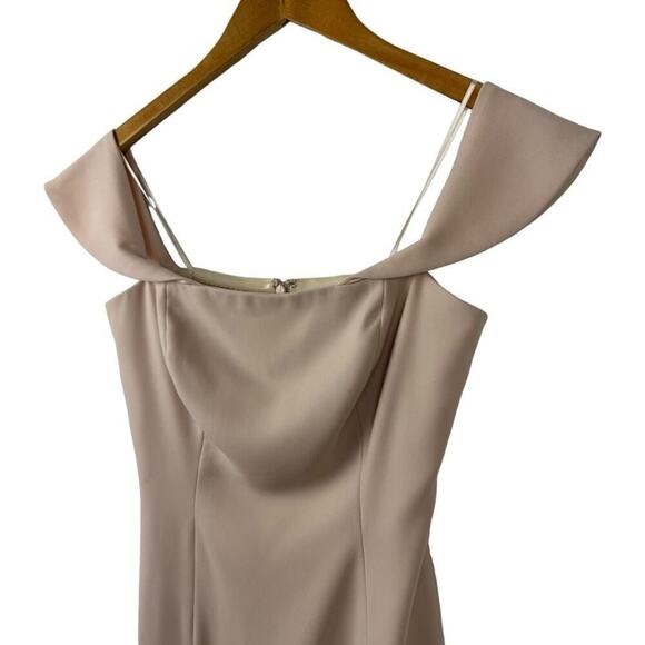 Jay Godfrey Downie Gown Midi Dress Nude Pink Off Shoulder Stretch Size 2 - Picture 5 of 16